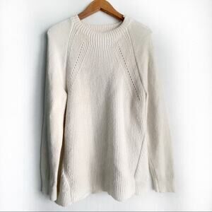 Loft Crewneck cream sweater wool alpaca blend super soft